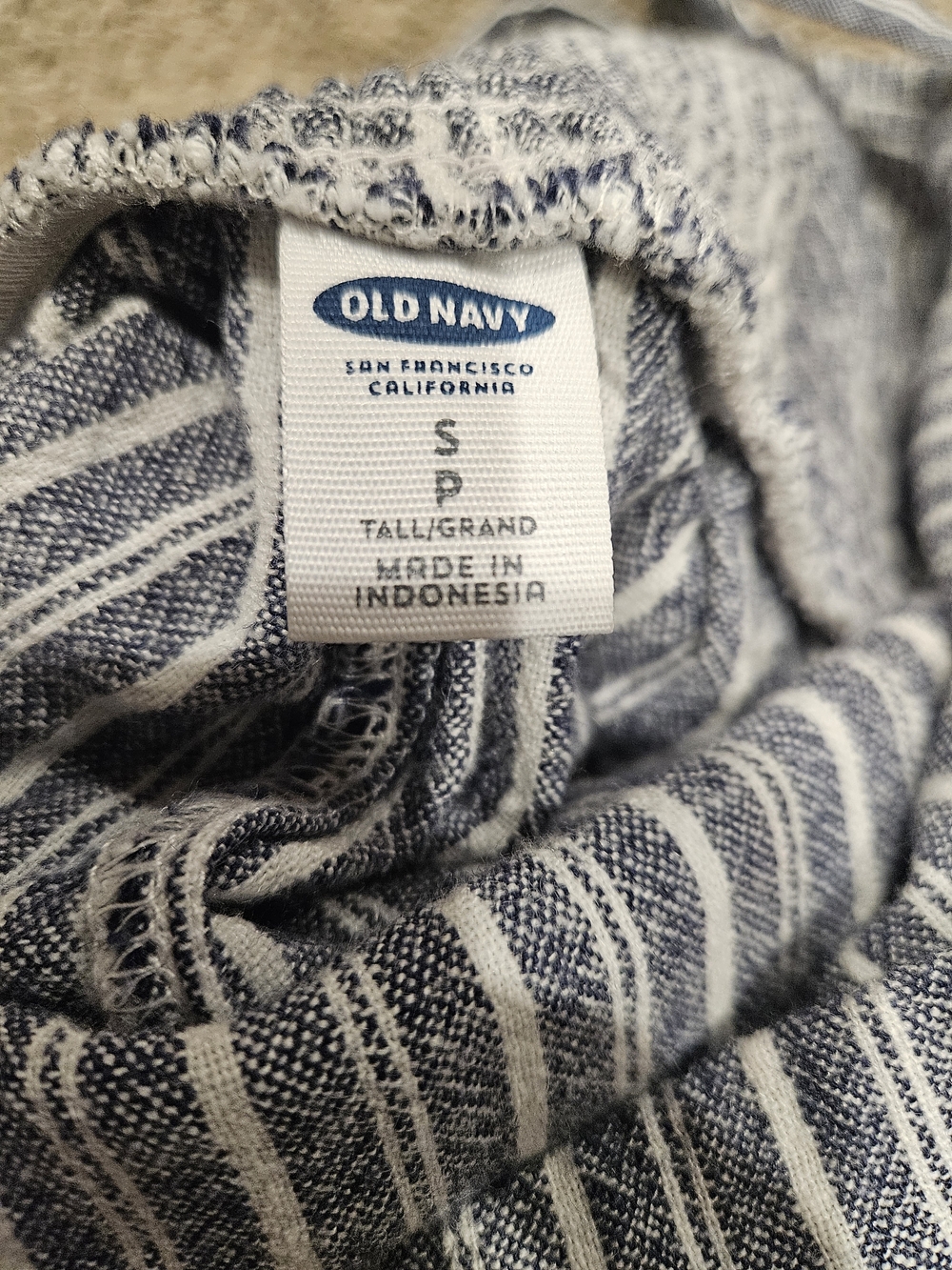 Old Navy Blue and White Striped Wide-Leg Jumpsuit - Picture 3 of 6